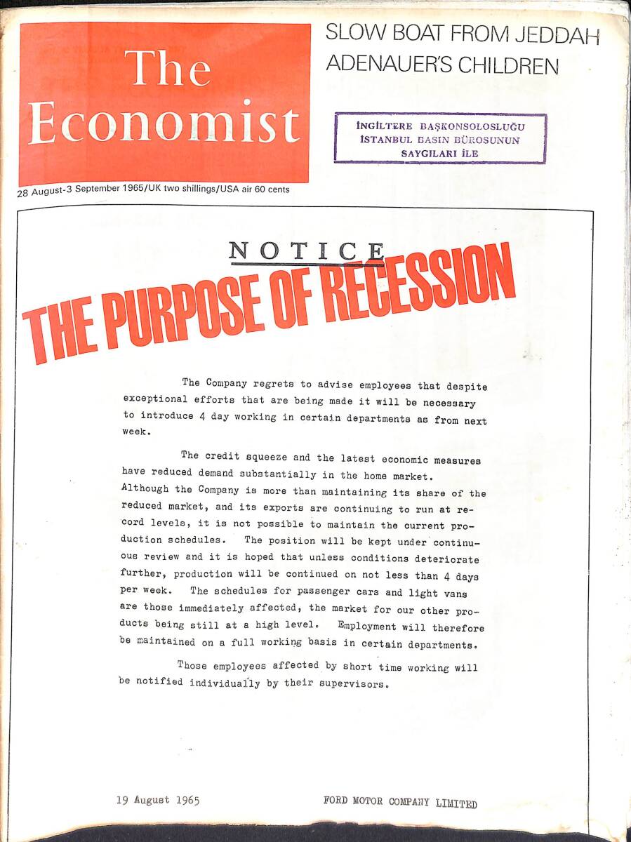 The Economist – AIR Edition – 28 August - 3 September 1965 – Slow Boat From Jeddah Adenauer's Children NDR100675 - 1