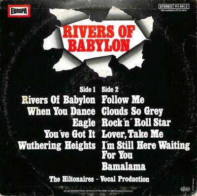 The Hiltonaires – Rivers Of Babylon 1978 LP (108.5) PLK17514 - 2