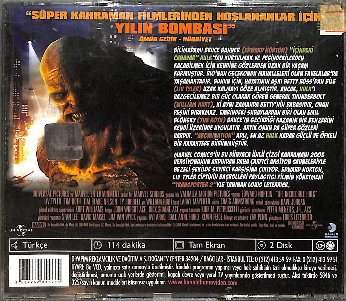 The Incredible Hulk VCD Film (İkinci El) VCD27815 - 2