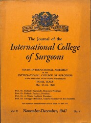 The Journal Of The International College Of Surgeons November-December 1947 No.6 NDR77571 - Gökçekoleksiyon