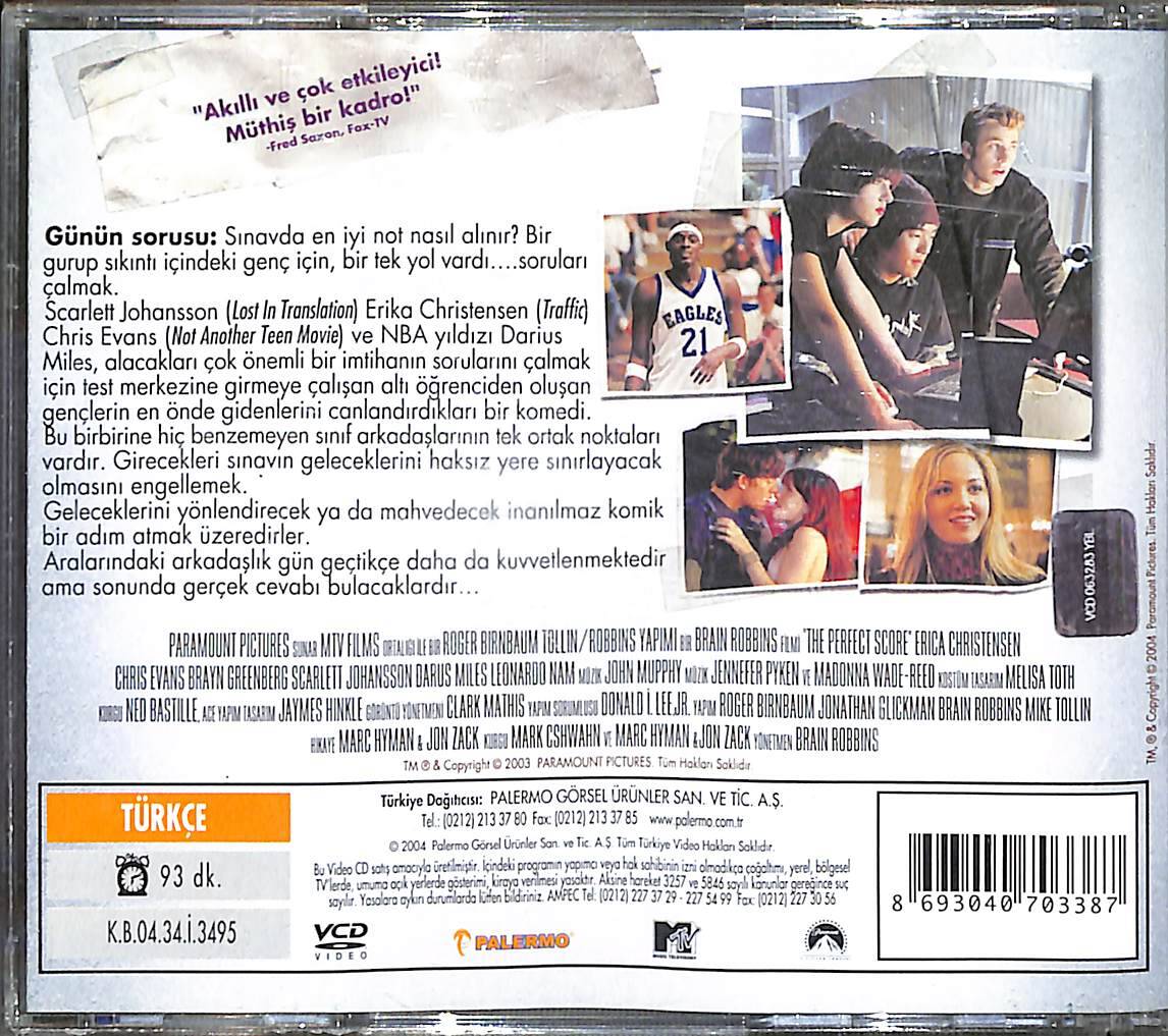 The Perfect Score VCD Film (İkinci El - 10/7) VCD26387 - 2