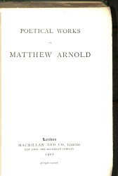 The Poetical Works of Matthew Arnold NDR93880 - Gökçekoleksiyon