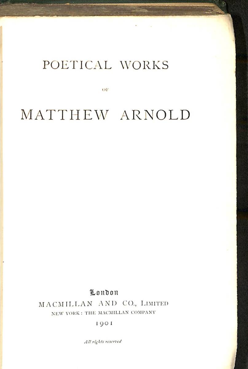 The Poetical Works of Matthew Arnold NDR93880 - 1