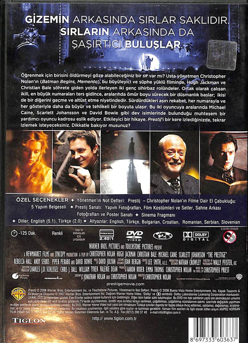The Prestige - Prestij DVD (İkinci El) DVD2767 - 2