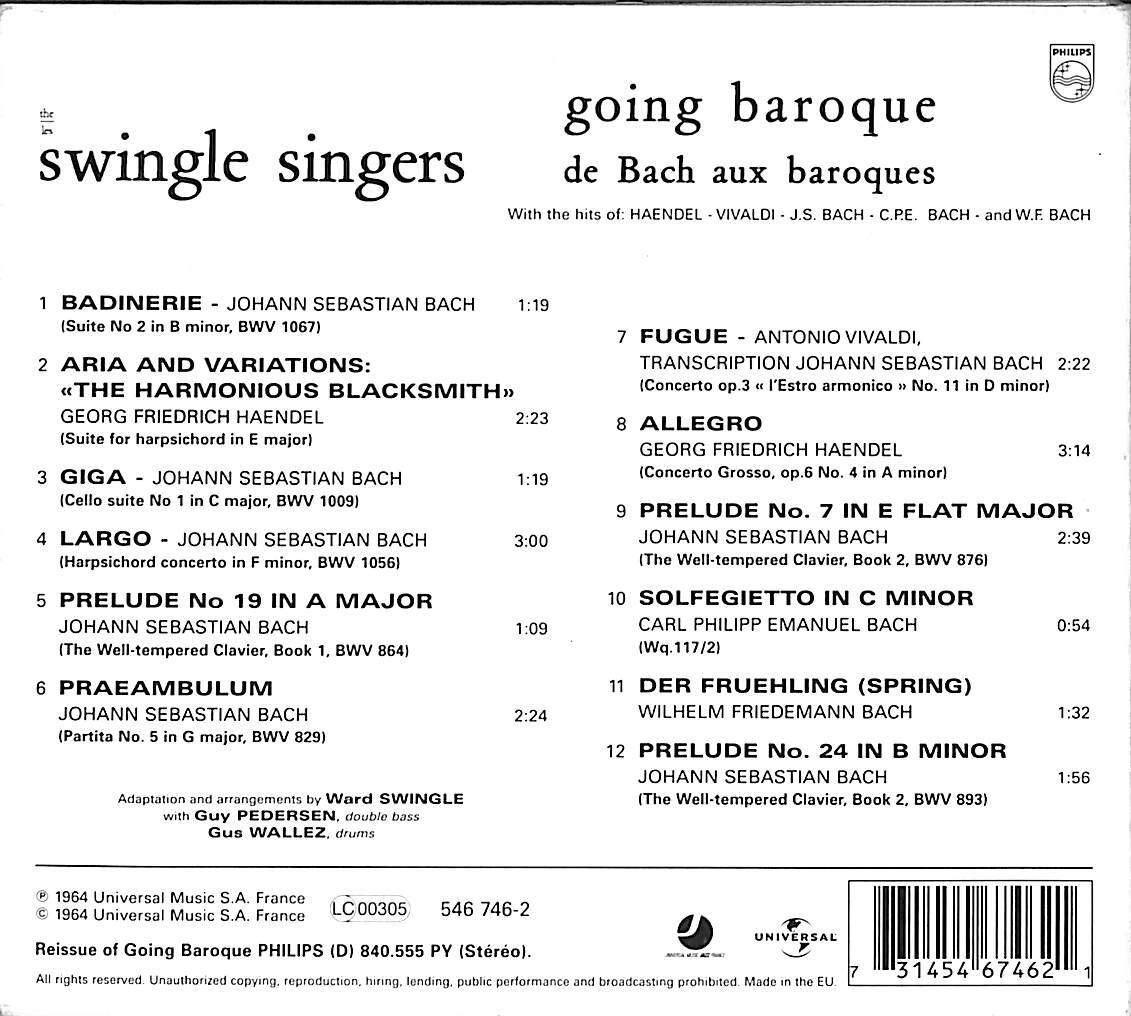 The Swingle Singers - Going Baroque CD (İkinci El) CD5271 - 2