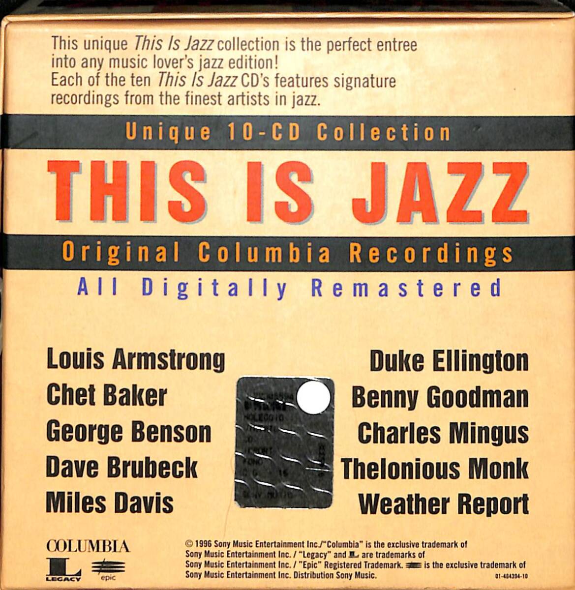 This Is Jazz Unique 10 CD Collection Original Columbia Recordings Limited Edition CD (İkinci El) CD4624 - 2