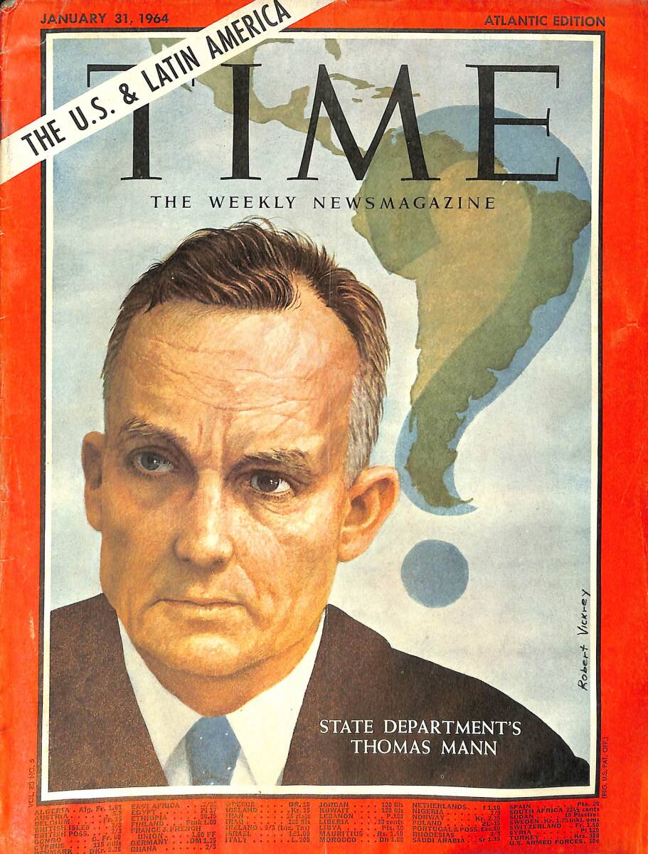 TIME The Weekly Newsmagazine – Atlantic Edition – January 31, 1964 – State Department's Thomas Mann – Kennedy in Mexico City, 1962 NDR100641 - 1