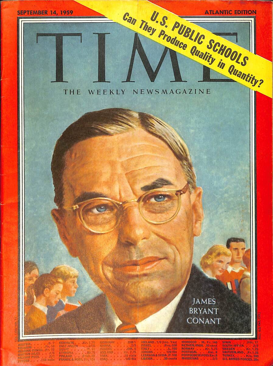 TIME The Weekly Newsmagazine – Atlantic Edition – September 14, 1959 – James Bryant Conant – Chairman Hannah NDR100626 - 1