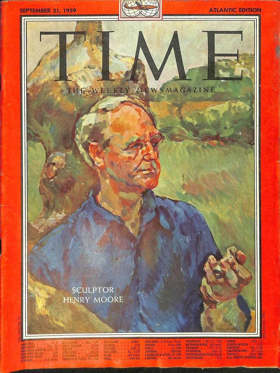 TIME The Weekly Newsmagazine – Atlantic Edition – September 21, 1959 – Henry Moore – Actor McKay & Friend in the Islands – Russia's Spaceman Sedov NDR100627 - 1