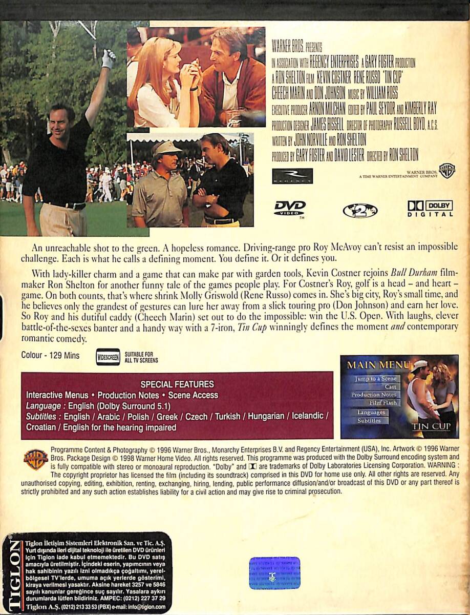Tin Cup DVD Film (İkinci El) DVD2642 - 2