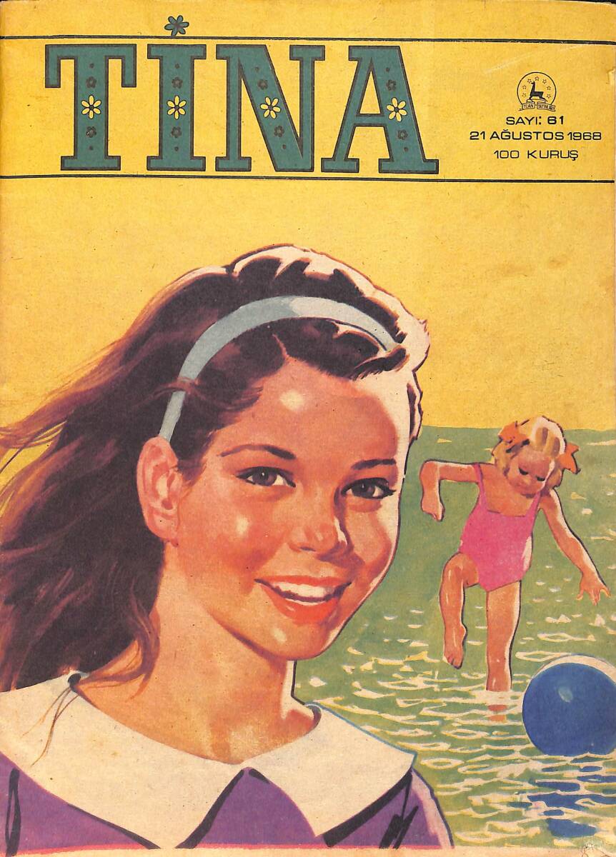 Tina Çizgi Roman Dergisi 21 Ağustos 1968 Sayı: 61 - Gizli Ajan - Barbie Manken Kız - Jackie ve Deli Gençlik - Arka Kapak 