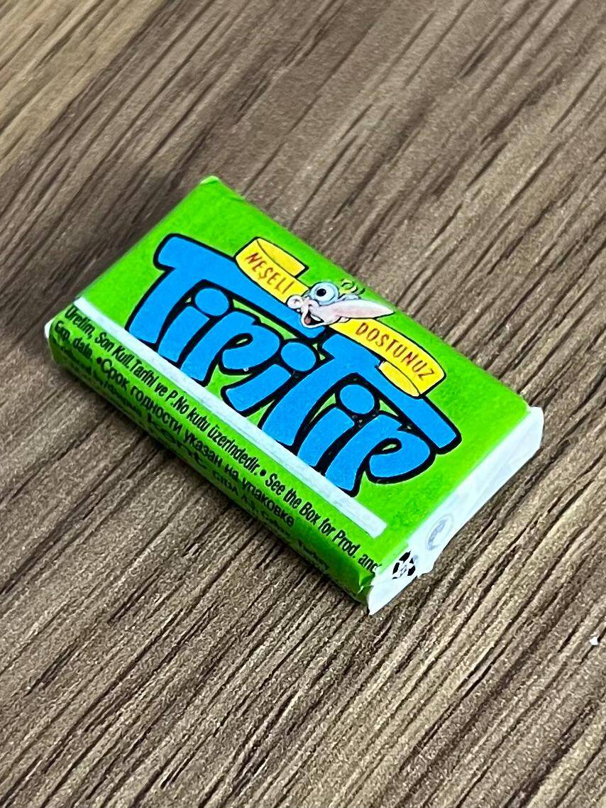 Tipitip 2007 Karikatürlü Karışık Meyve Aromalı Şekerli Sakız Tipican ( Yeşil -Arka Mavi Yazı)# SKZ2446 - 3