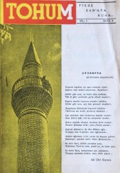 Tohum Aylık Dergi Yıl1 Sayı9 Haziran 1964 Ölümünün 430.Yılı Münasebetiyle İbn-i Kemal(1468-1534) NDR1038 - Gökçekoleksiyon