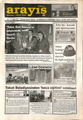 Tokat Arayış Gazetesi 10 Ekim 2012 - Zilede Kaçak İçki Operasyonu GZ70219 - 2