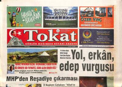 Tokat Gazetesi 13 Eylül 2017 - MHPden Reşadiye Çıkarması - Pir Sultan Abdal Kültür Derneği Tokat Şube Başkanı Muharrem Erkandan GZ96157 - 1