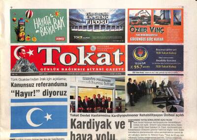 Tokat Gazetesi 16 Eylül 2017 - Türk Ocaklarından Irak İçin Açıklama Kanunsuz Referanduma Hayır! diyoruz GZ96110 - 1