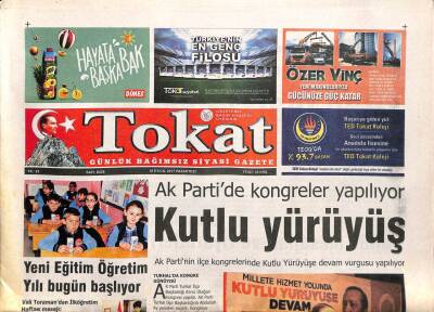 Tokat Gazetesi 18 Eylül 2017 - Kaptan Ali Kemal, Özür Diledi, Helallik Aldı - Süt Sektöründe Kan Kaybı GZ95356 - 1
