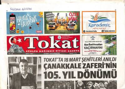 Tokat Gazetesi 19 Mart 2020 - Tokatlı Güreşçi İrfan Alpat Hedeflerini Gazetemizle Paylaştı - Sokağa Çıkma Yasağı Söz Konusu Değil GZ95380 - 1