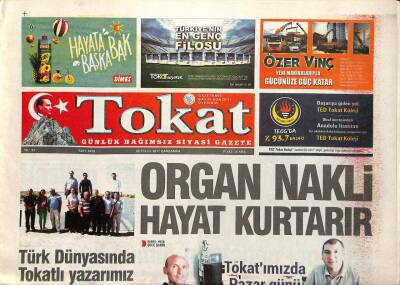 Tokat Gazetesi 6 Eylül 2017 - Türk Dünyasında Tokatlı Yazarımız - Eğitim Senden Sürgün Tepkisi GZ96086 - 1
