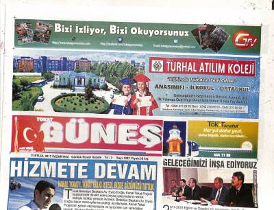 Tokat Güneş Gazetesi 11 Eylül 2017 - Tokatta Çevresel Ve Sosyal Projeler GZ96238 - 1