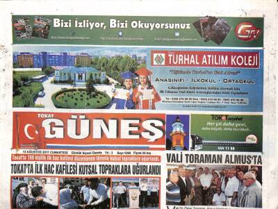 Tokat Güneş Gazetesi 12 Ağustos 2017 - Vali Toraman Almusta - Samsunspor Kulübü Heyecanla İlk Maçı Bekliyor GZ96216 - 1