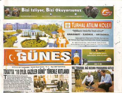 Tokat Güneş Gazetesi 20 Eylül 2017 - Erbaada Köy Yollarında Asfalt Çalışması GZ96162 - 1