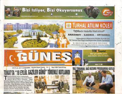Tokat Güneş Gazetesi 20 Eylül 2017 - Yeni Nesil Sanayi Sitesi İçin Başkan Eroğluna Teşekkür Ziyareti GZ96161 - 1