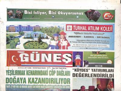 Tokat Güneş Gazetesi 22 Eylül 2017 - Tokatspor Lige Odaklandı - Başbakandan İlham Aldı , Film Yaptı GZ96256 - 1
