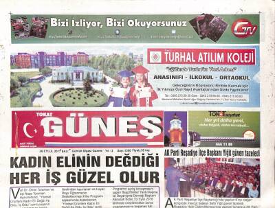 Tokat Güneş Gazetesi 26 Eylül 2017 - Ak Parti Reşadiye İlçe Başkanı Yiğit Güven Tazeledi GZ96217 - 1