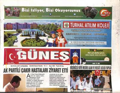 Tokat Güneş Gazetesi 6 Eylül 2017 - Tokatta Orman Yangını - Dünya Barış Günü Kutlu Olsun GZ96230 - 1