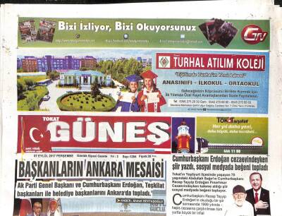 Tokat Güneş Gazetesi 7 Eylül 2017 - Reşadiyeye 24 Derslikli Lise Yapılıyor GZ96232 - 1