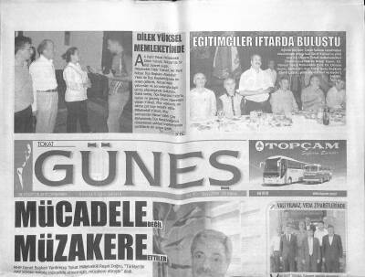 Tokat Güneş Gazetesi 8 Ağustos 2012 - Vali Yılmaz Veda Ziyaretlerinde GZ122548 - 1