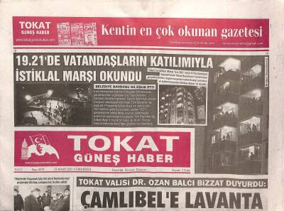 Tokat Güneş Haber Gazetesi 13 Mart 2021 - Ozan Balcı Bizzat Duyurdu Çamlıbele Lavanta Bahçesi Kurulacak GZ125054 - 1