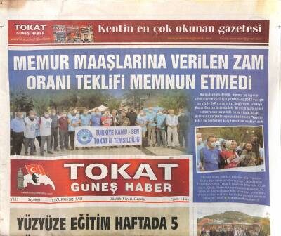 Tokat Güneş Haber Gazetesi 17 Ağustos 2021 - MHP Tokat Milletvekili Yücel Bulut Kardeşlik Kazanacak GZ125097 - 1