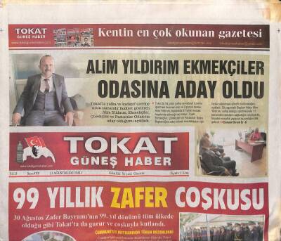 Tokat Güneş Haber Gazetesi 31 Ağustos 2021 - Alim Yıldırım Ekmekçiler Odasına Aday Oldu GZ125086 - 1