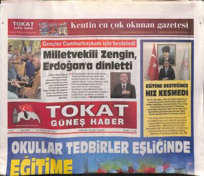 Tokat Güneş Haber Gazetesi 7 Eylül 2021 - Tokat Vaka Sayılarında Artışta ! - Turhalda Futbolu Ayağa Kaldıracağız GZ125080 - 1