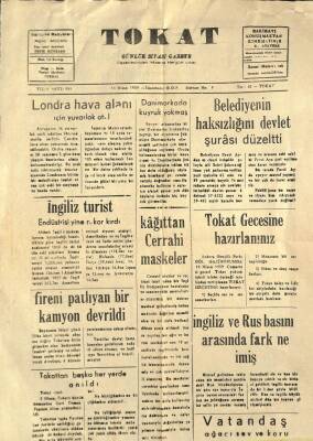 TOKAT Günlük Siyasi Gazete 14 Nisan 1959 - Gazi Osman Paşanın Ölüm Yıldönümü Neden Tokatta Anılmadı NDR68798 - 1