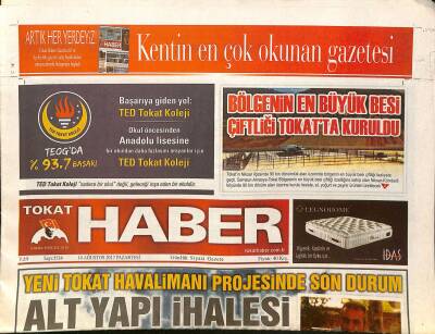 Tokat Haber Gazetesi 14 Ağustos 2017 - Kano Yarışmaları Almus Barajında Yapılacak GZ125350 - 1