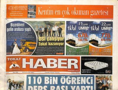 Tokat Haber Gazetesi 19 Eylül 2017 - DSİ Çalışıyor Tokat Kazanıyor - 110 Bin Öğrenci Ders Başı Yaptı GZ96121 - 1