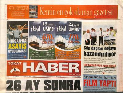 Tokat Haber Gazetesi 22 Eylül 2017 - Yeşilırmakta Sır Ölüm - Mustafa Erdi Atılgan Başbakandan İlham Aldı Film Yaptı GZ96045 - 1