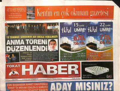 Tokat Haber Gazetesi 23 Eylül 2017 - Eski Başbakan Ahmet Davutoğlu Tokatta Merak Edilen O Soruyu Geçiştirerek Cevapsız Bıraktı GZ96129 - 1