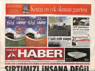 Tokat Haber Gazetesi 25 Eylül 2017 - APP Plakalara 427 TL Ceza Yazıldı - Tokatspor Kayıp GZ96113 - 1