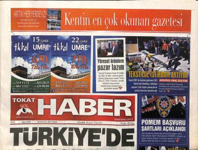 Tokat Haber Gazetesi 26 Eylül 2017 - Tekstilde İstihdam Artıyor - Yöresel Ürünlere Pazar Lazım GZ96115 - 1