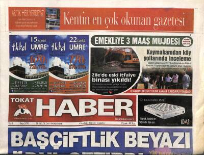 Tokat Haber Gazetesi 28 Eylül 2017 - Kaymakam Bülent Karacandan Köy Yollarına İnceleme GZ96117 - 1