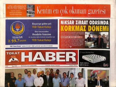 Tokat Haber Gazetesi 6 Eylül 2017 - Niksar Ziraat Odasında Korkmaz Dönemi GZ96228 - 1