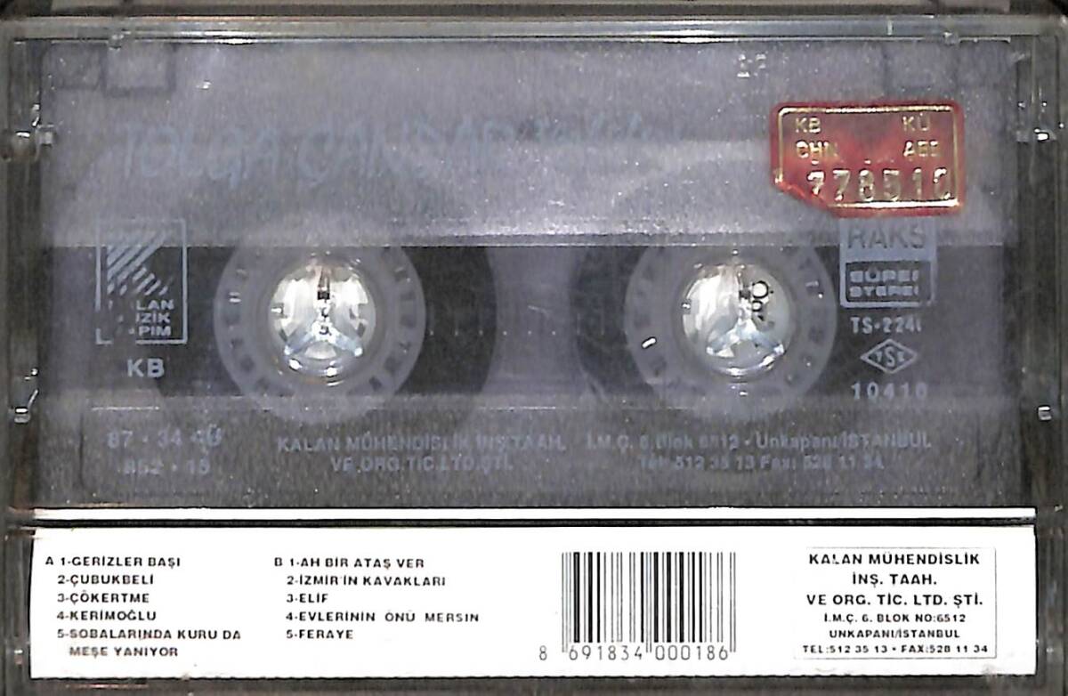 Tolga Çandar - Türküleri Egenin Orijinal Kaset (İkinci El) * Kırmızı Bandrol * KST31129 - 2