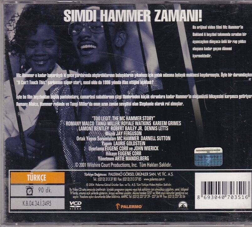 Too Legit Mc Hammer`in Hikayesi VCD Film VCD7375 - 2
