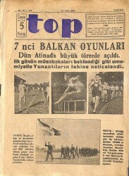 Top Spor Dergisi 28 Eylül 1936 No 27 - 7.Balkan Oyunları DRG1020 - Gökçekoleksiyon