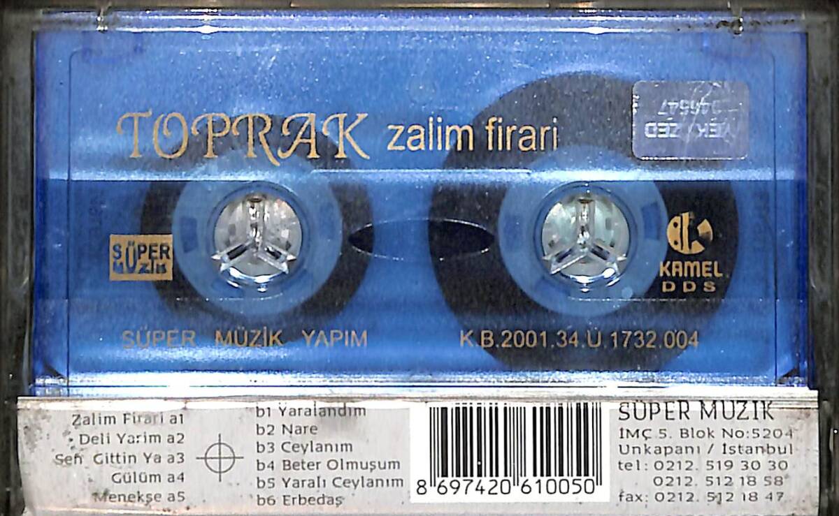 Toprak - Zalim Firari Kaset (İkinci El Kaset) KST29546 - 2