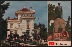 Trabzon Atatürk Heykeli ve Atatürk Köşkü Kartpostal KRT4017 - Gökçekoleksiyon